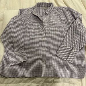 NWOT Everlane The Boxy Oxford in lavender gingham Size XL